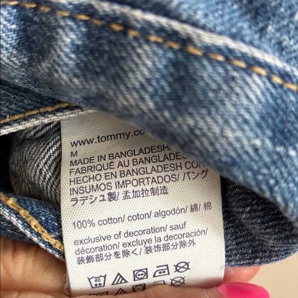 Tommy Hilfiger 90s Revival Streetwear Denim Striped Mixed-Wash Trucker Jacket M - Picture 6 of 9